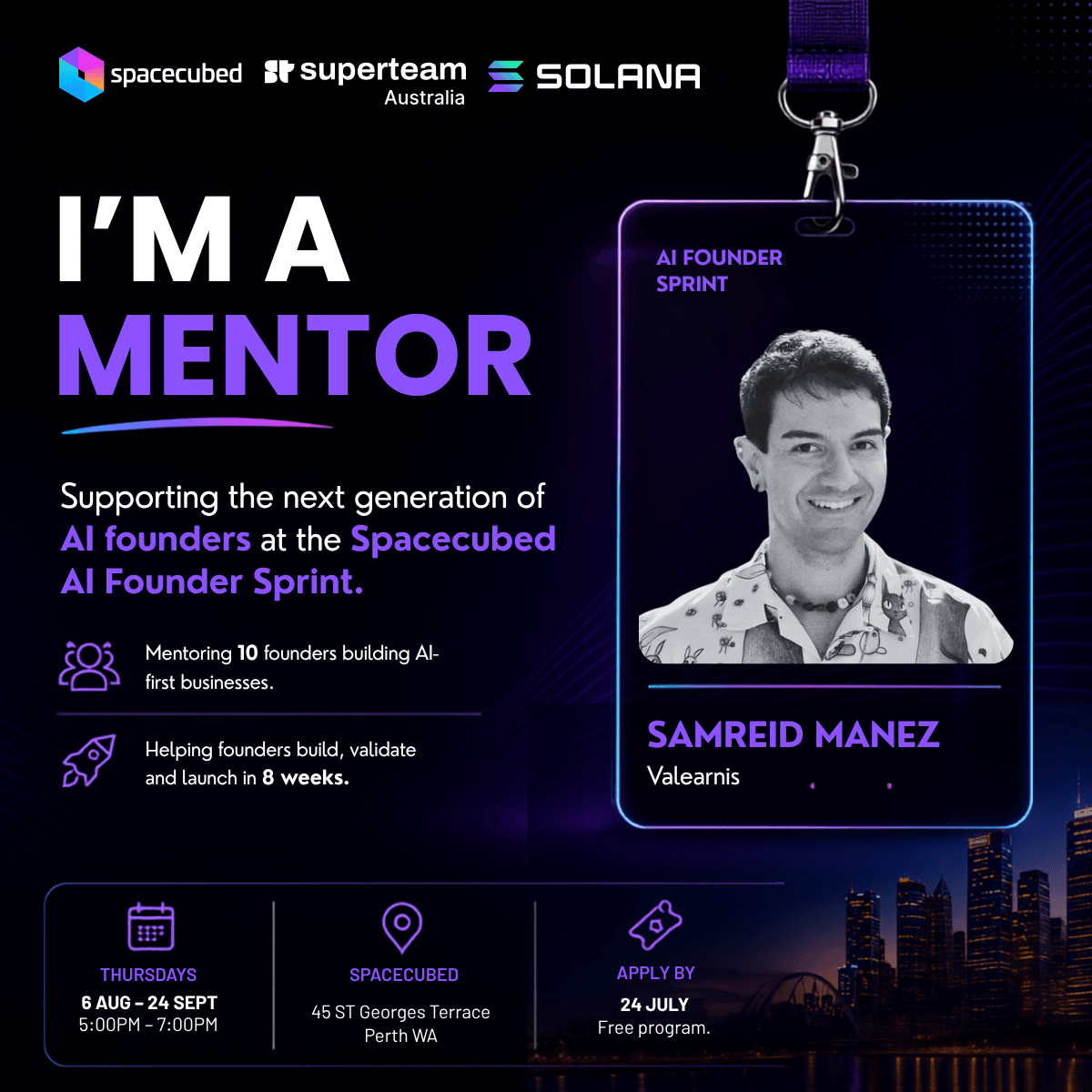 Spacecubed Plus Eight AI Founder Sprint mentor